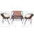 Breeze Steel Rattan Sofa Set - Brown