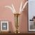 Ss21 Decimus Floral Texture Vase With Base M 17X17X39 Cm Gold Vdal-108