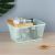Ss22 Oliver Storage Basket With Bamboo Handle Aqua 30 X 22 X 14 Hcm Cb19154-004