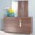 Maybell Dresser with Mirror-Walnut / Silver