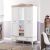 Golden 3 Door Wardrobe - Milky White