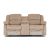 Terrence 2 Seater Fabric Recliner w/ Console and Storage - Light Brown