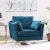 Prague One Seater Fabric Sofa - Deep Blue