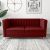 Catriona Two Seater Fabric Sofa - Deep Red