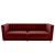 Catriona Three Seater Fabric Sofa - Deep Red