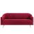 Sebastian Three Seater Fabric Sofa - Red