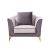 Loretta 1 Seater Fabric Sofa - Light Grey / Dark Grey / Golden