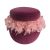 Conde Velvet Pouf with Feather - Pink