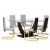 Vicente 1+6 Glass Dining Set - White / Golden