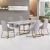 V2 Florence 1+6 Dining Set - White Marble / Taupe / Golden