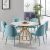 Martina 1+6 Dining Set - Glass / Sage / Golden Chrome