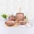 Ss22 Lydia 8 Pcs Cookware Set -Fry Pan 28X5.5Cm,Saucepan With Lid 20X9Cm,Casserole With Lid 24X11Cm,Deep Fry Pan With Lid 26X7Cm,Grill Pan 28X4.5Cm - Salmon Stone Marble