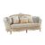 Carolina Three Seater Fabric Sofa - Sky Blue / Silver
