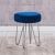 Bosley Fabric Stool - Dark Blue / Silver