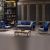 Hurrem 3+1+1 Fabric Sofa - Royal Blue / Antique Gold
