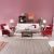 Perla 3+1+1 Fabric Sofa Set - Red/Cream