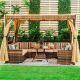 Laura Sofa with Gazebo Set - Brown