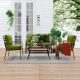 Laura Steel 2+1+1 Sofa - Green