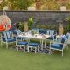 Almira 9 Seater Sofa Cum Dining - Blue