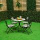 Glazy Marble 4+1 Dining Set - Grey