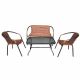 Breeze Steel Rattan Sofa Set - Brown