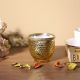 Aw21 Luminara Bowl Shape Metallic Jar Candle Champagne Party Gold 150Gm,8X7.5Cm Blw875Dp-Gd