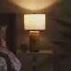 Jonathan Sea Grass Table Lamp With Grey Linen Shade