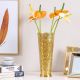 Decimus Flower Texture Vase 15X15X37 Cm Gold Vdal-80