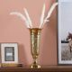 Ss21 Decimus Floral Texture Vase With Base L 19X19X47 Cm Gold Vdal-107