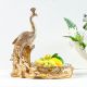 Ss21 Lori Peacock Fruit Plate Gold 38X30X39Cm Qmh200917