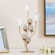Louis Leaf Design Candle Holder Gold 23x14x46cm