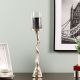 Arianna Twisted Pillar Candle Holder 10X10X48 Cm - Silver