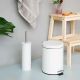 Ss22 Falcon 5L Dustbin Set White Dustbin-20.5 X 27.5 Hcm Toilet Brush Holder-9.5 X 37.5 Hcm Sk21010B-004,Sb21006-004