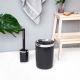 Ss22 Falcon 6L Dustbin Set Black Dustbin :19.5X19.5X27Hcm Toilet Brush Holder:10X10X14/38 Hcm Pt21218
