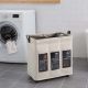 Ss22 Oliver Triple Laundry Hamper With 4 Wheels Off White 55X35X60 Hcm Fb2012