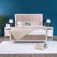 Hernan 180X200 King Bed - White Glossy / Golden