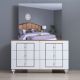 Malena Dresser with Mirror and Stool - White / Mocha