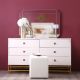 Poliana Dresser with Mirror and Stool - White