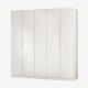 Treyton 5 Door Wardrobe - Pearl White / Golden