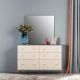 Rehan Dresser with Mirror-Grey / White Wash