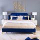 Dorothea 180X200 King Bed Set - Navy Blue / White / Golden