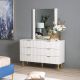 Dorothea Dresser with Mirror - White / Golden