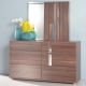 Maybell Dresser with Mirror-Walnut / Silver