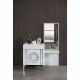 Venus Dresser With Mirror + Stool - White / Silver / Dark Grey