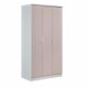 Jackson 3 Door Wardrobe - White / Light Pink