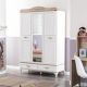 Golden 3 Door Wardrobe - Milky White