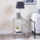 Walrus End Table - Clear Glass / Chrome