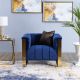 Rosanna One Seater Fabric Sofa - Navy Blue
