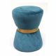 Micah Velvet Ottoman - Blue