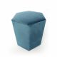 Ismael Velvet Ottoman - Blue